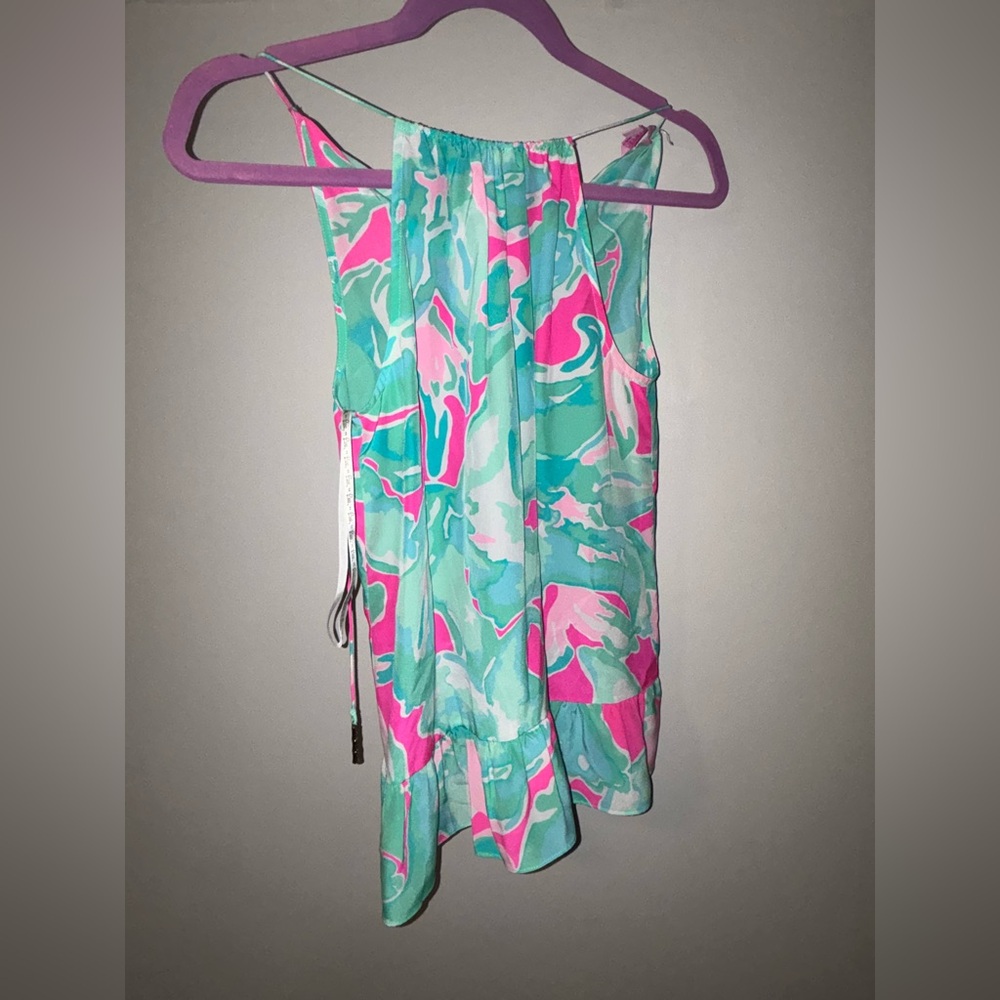 Lilly Pulitzer Vibrant Pink and Green Tank Top